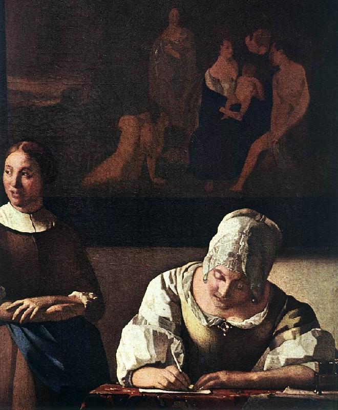 VERMEER VAN DELFT, Jan Lady Writing a Letter with Her Maid (detail) set France oil painting art